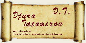 Đuro Tatomirov vizit kartica